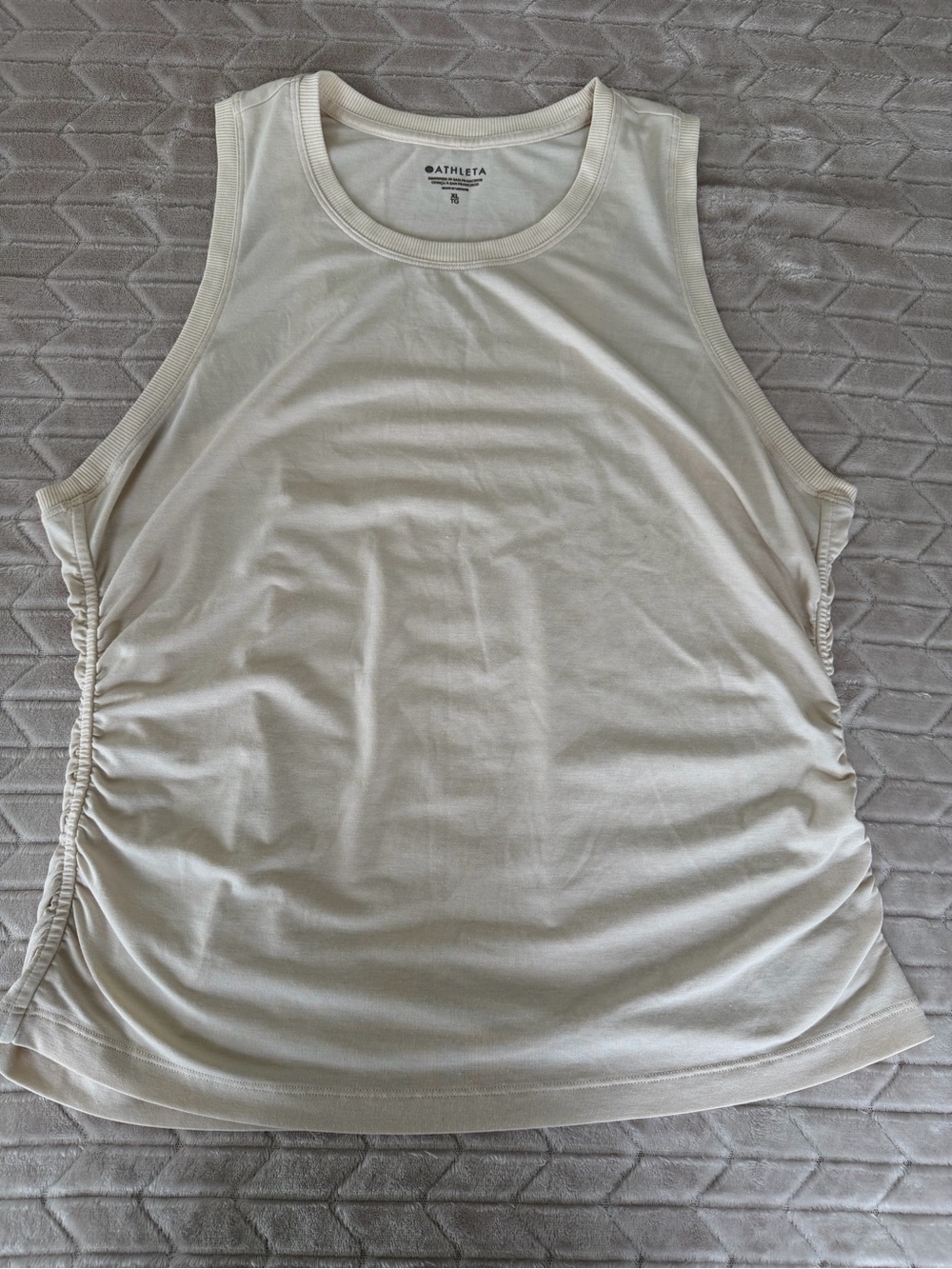 Athleta Ruched Tank Neutral Lounge Athleisure XL